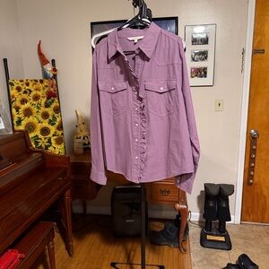 Women's Purple Button Down Shirt